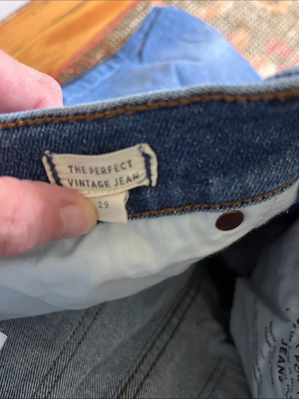 Madewell The Perfect Vintage Jean Size 29 Blue High Rise Straight Leg EUC